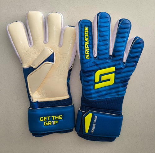 GRIPMODE Clásicos Azul – Guantes de Portero con Látex Griptec® para Niños y Adultos | Agarre Profesional en Todo Clima