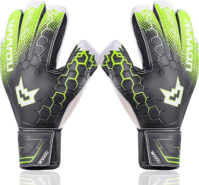 WVVOU Guantes de Portero para Fútbol - Seguros, Resistentes y con Agarre firme