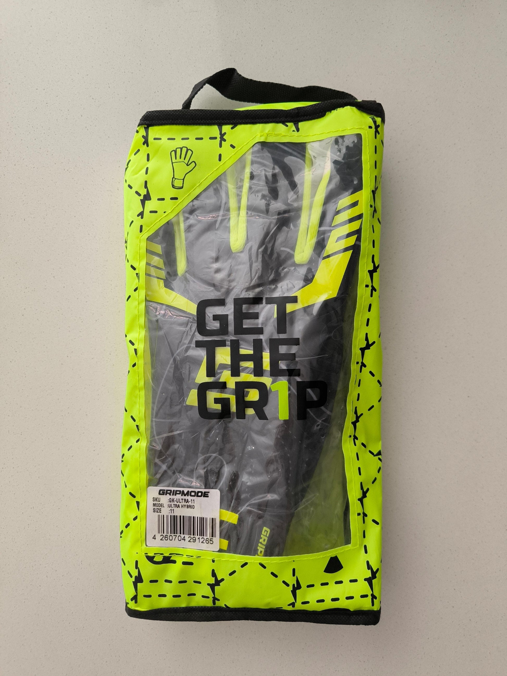 GRIPMODE Guantes de Portero Ultra Hybrid para Adultos con Látex Griptec® – Para Todo Tipo de Clima, Protección Profesional para Fútbol